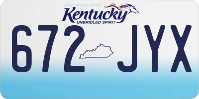 KY license plate 672JYX