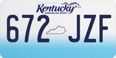 KY license plate 672JZF