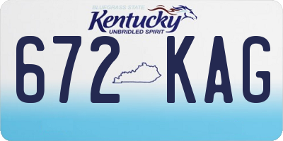 KY license plate 672KAG