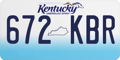 KY license plate 672KBR