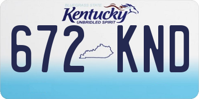KY license plate 672KND