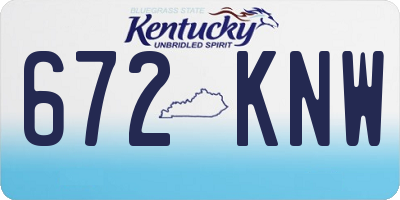 KY license plate 672KNW
