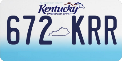 KY license plate 672KRR