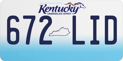 KY license plate 672LID