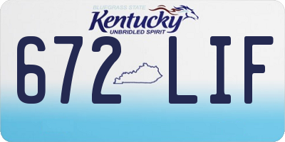 KY license plate 672LIF