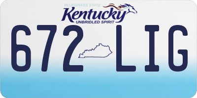 KY license plate 672LIG
