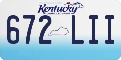 KY license plate 672LII