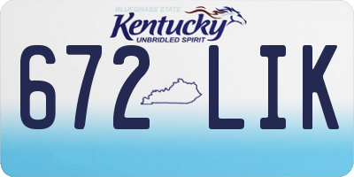 KY license plate 672LIK