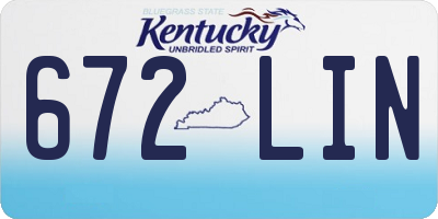 KY license plate 672LIN