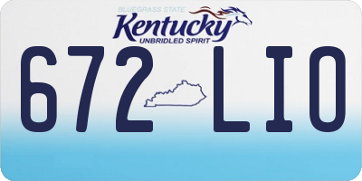 KY license plate 672LIO