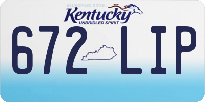 KY license plate 672LIP