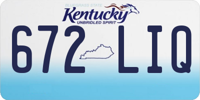 KY license plate 672LIQ