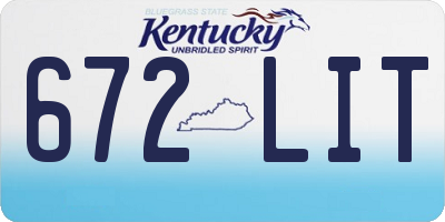 KY license plate 672LIT