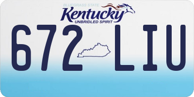 KY license plate 672LIU