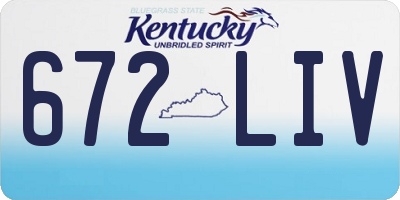 KY license plate 672LIV