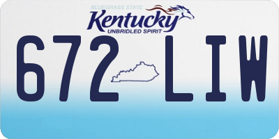 KY license plate 672LIW