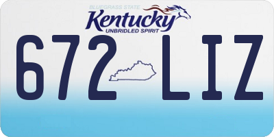 KY license plate 672LIZ