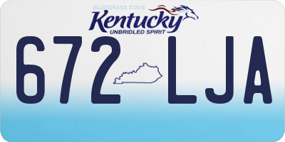 KY license plate 672LJA