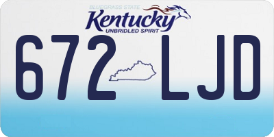 KY license plate 672LJD
