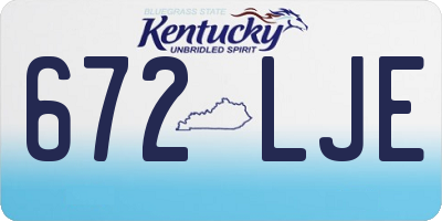 KY license plate 672LJE