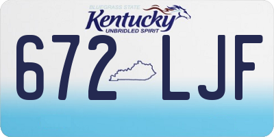 KY license plate 672LJF