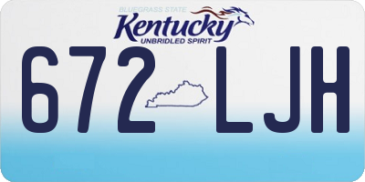 KY license plate 672LJH