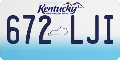 KY license plate 672LJI