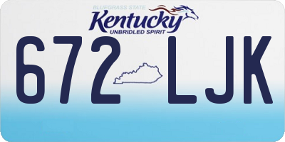 KY license plate 672LJK