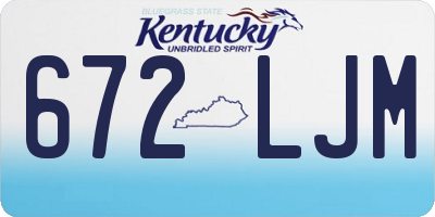 KY license plate 672LJM