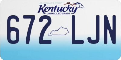 KY license plate 672LJN