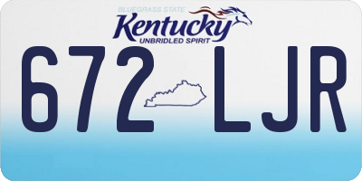 KY license plate 672LJR