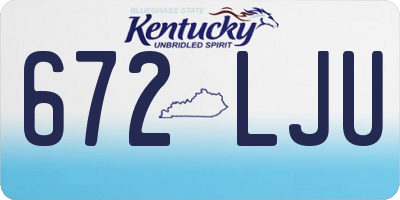 KY license plate 672LJU