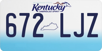KY license plate 672LJZ