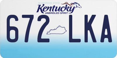 KY license plate 672LKA