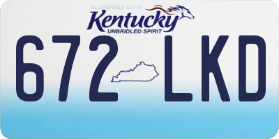 KY license plate 672LKD