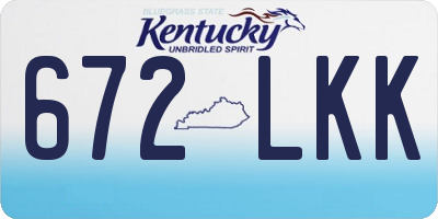 KY license plate 672LKK