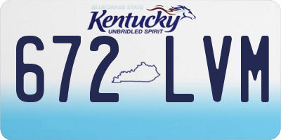KY license plate 672LVM