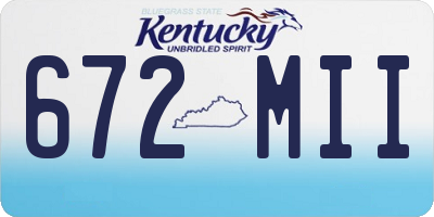 KY license plate 672MII