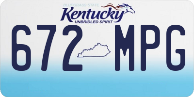 KY license plate 672MPG