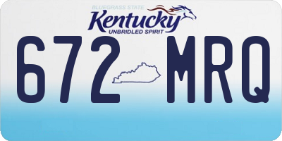 KY license plate 672MRQ
