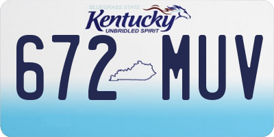 KY license plate 672MUV