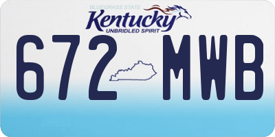 KY license plate 672MWB