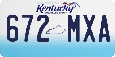 KY license plate 672MXA