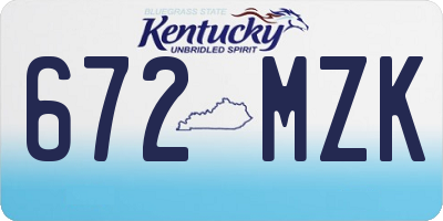 KY license plate 672MZK