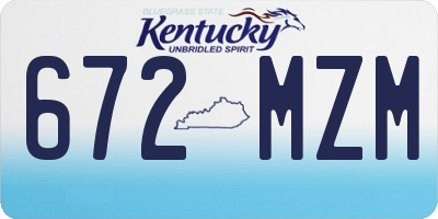 KY license plate 672MZM