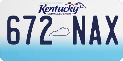 KY license plate 672NAX
