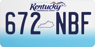 KY license plate 672NBF