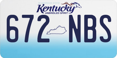 KY license plate 672NBS