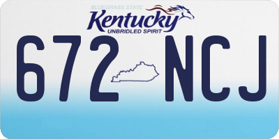 KY license plate 672NCJ