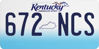 KY license plate 672NCS